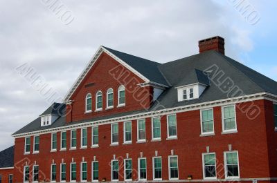 imposing brick building