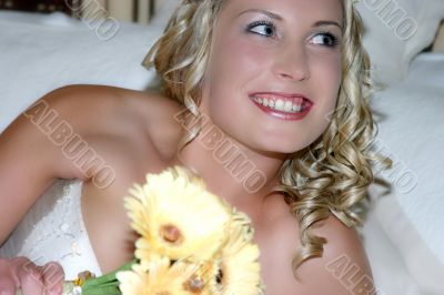 Bride smiling