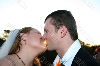 Wedding Couple kissing