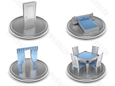 set of home icons