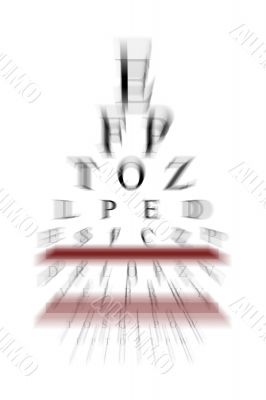 Eye chart with zoom effect