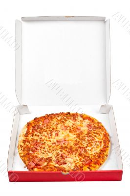 Tasty Italian pizza in the box