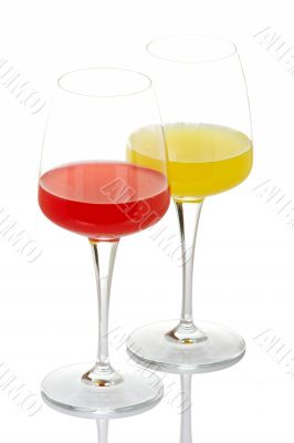 Glasses of drinks