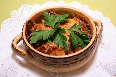 meat in a pot