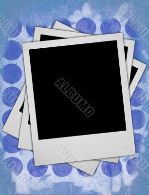 three blank photo frames