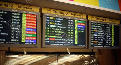 Departure on a screen