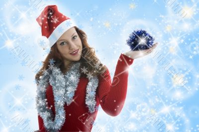 Beautiful woman with gift