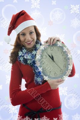 Beautiful woman  with  hour