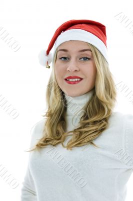 Beautiful woman with red scarf