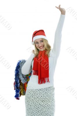 Beautiful woman with gift