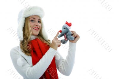 Beautiful woman with gift