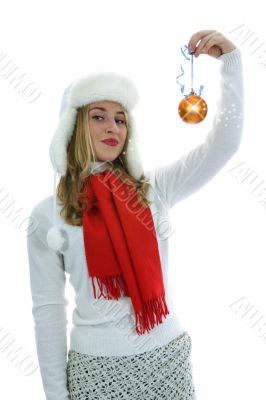 Beautiful woman with gift