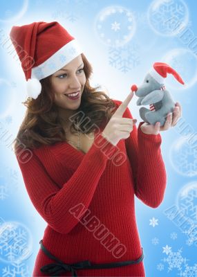 Beautiful woman with gift