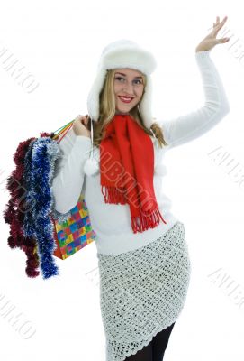 Beautiful woman with gift