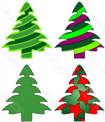 Christmas trees vector