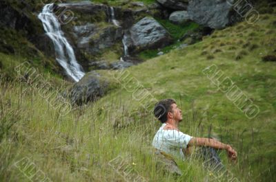 Meditating in the nature