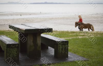 Rainy day at the beach