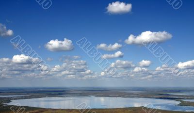 Clouds over lake