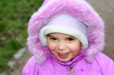 little pretty girl in autumn time