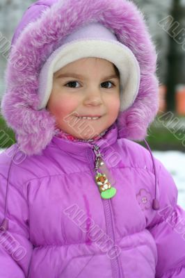 little pretty girl in autumn time