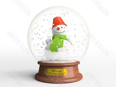 Smiling snowman in snow globe - the best present for Christmas