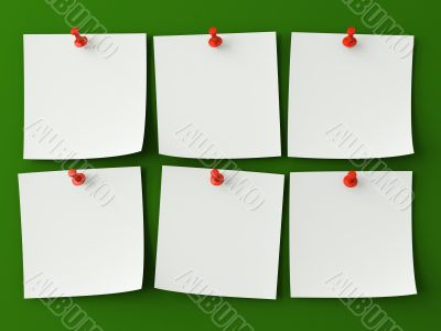 Sticker notes isolated on the green background