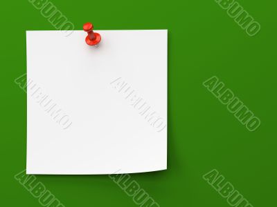 Sticker note isolated on the green background