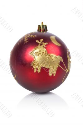 Red and gold Christmas ball