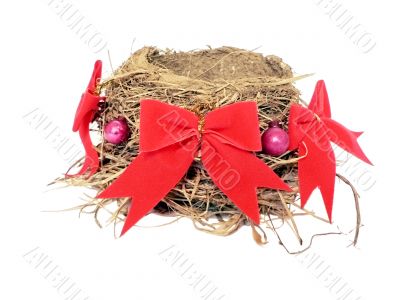 bird nest in x-mas decor