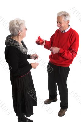 Giving her chocolates