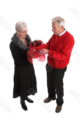 Giving her flowers
