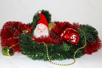  Santa claus and yellow bell.