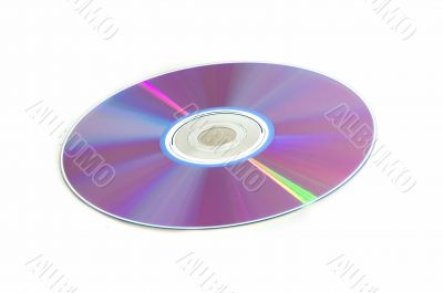 Compact disk surface isolated over white.