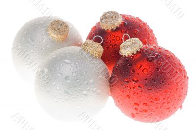 Christmas ornament with water drops 2