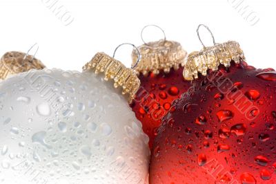 Christmas ornament with water drops
