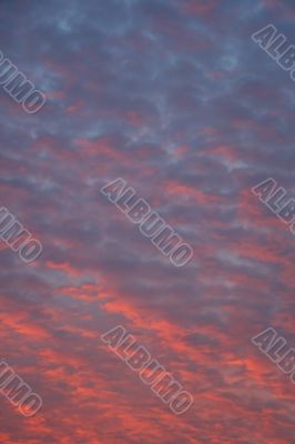 mackerel clouds at  sunset