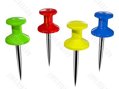 Colored plastic pushpins