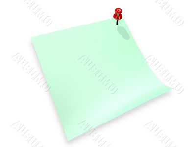 Colored plastic pushpin with sticker