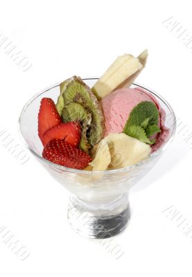 icecream with fruits