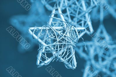 Gold Christmas Star / with copy space / holiday background