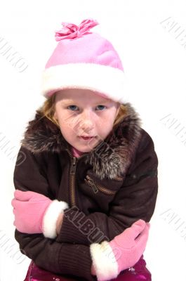 little girl is getting cold
