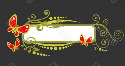 floral frame and butterflies