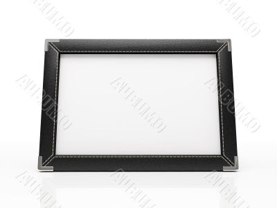  Black photo frame isolated on white background. Your image can