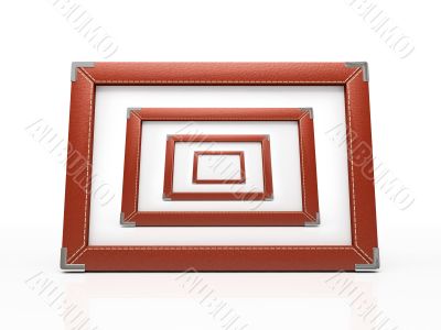 Photo frame with illustration inside isolated on white backgroun