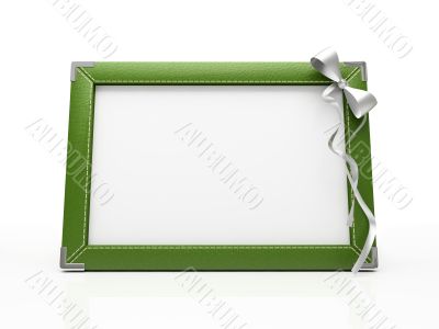 Green photo frame isolated on white background. Your image can b