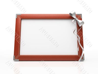 Red photo frame isolated on white background. Your image can be