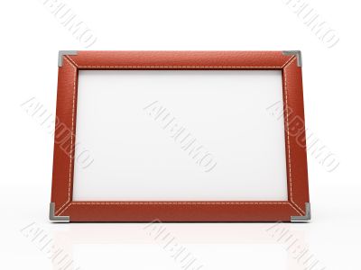 Red photo frame isolated on white. Your image can be here!