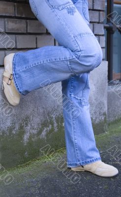 Blue jeans legs