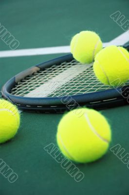 Tennis Balls and Racket