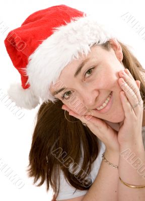 beautiful female santa claus portrait